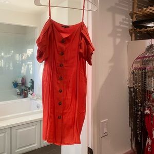 New- Roly Poly cold shoulder knee length dress